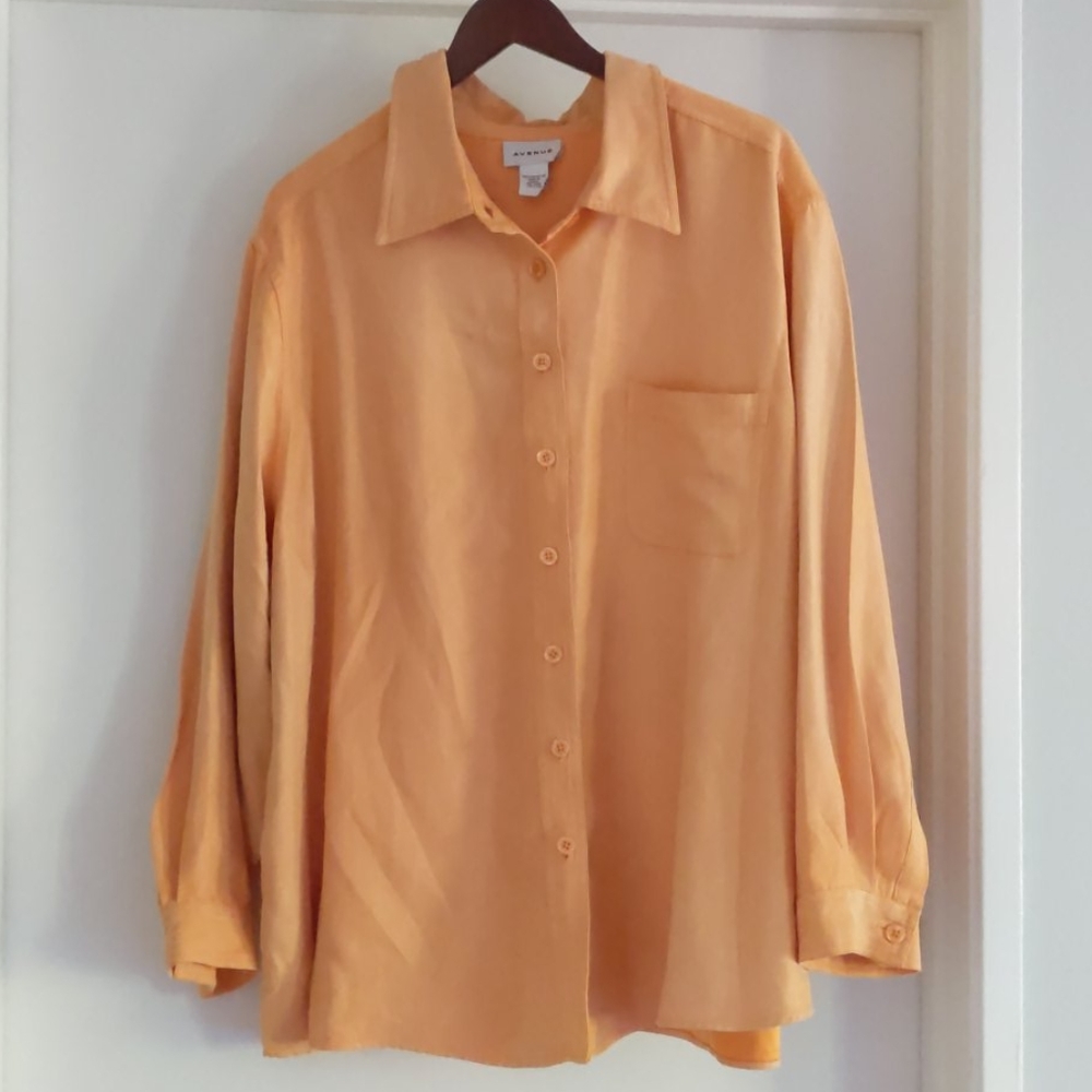 ♻️DON Orange Long Sleeved Blouse/Tunic/Button Down